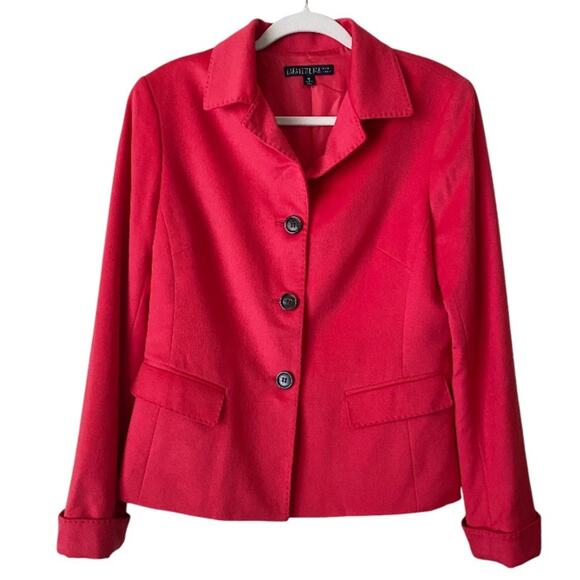 Lafayette 148 New York Jackets & Blazers - Lafayette 148 | Wool Angora Blazer Jacket Fall Holiday Red Size 10